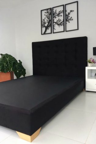 Cama Madco Pata Madera Escuadra Negra